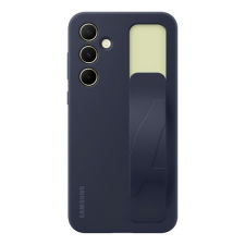 Samsung Galaxy A55 5G (SM-A556) szilikon telefonvédő (matt, beépített szíj) sötétkék tok és táska