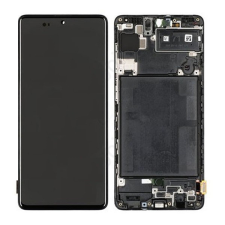 Samsung Galaxy A71 lcd Kijelző érintőpanellel és előlapi panellel fekete (GH82-22152A) mobiltelefon, tablet alkatrész