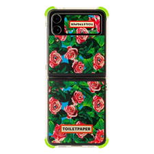 Samsung Galaxy Flip4 Toiletpaper rózsa mintás gyári tok, zöld (GP-FPF721HICGY) tok és táska