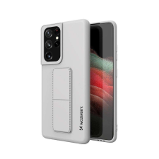 Samsung Galaxy S21 Ultra Wozinsky Kickstand Case rugalmas szilikon tok mágneses kitámasztóval, Szürke tok és táska