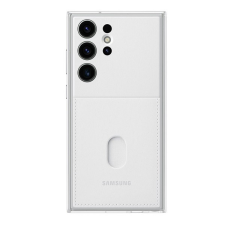 Samsung Galaxy S23 Ultra SM-S918, Műanyag hátlap védőtok, cserélhető hátlap, kártyatartóval, Frame Cover, fehér, gyári tok és táska