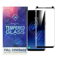 Samsung Galaxy S8 üvegfólia, tempered glass, előlapi, 5D, edzett, hajlított, fekete kerettel mobiltelefon kellék