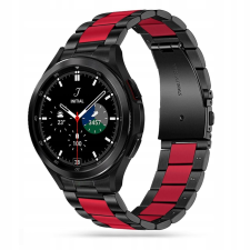  Samsung Galaxy Watch6 / Watch6 Classic okosóra fémszíj - fekete/piros fémszíj okosóra kellék