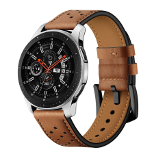  Samsung Galaxy Watch 3 (45 mm) okosóra szíj - TECH-PROTECT Leather barna bőr szíj (22 mm szíj szélesség) okosóra kellék