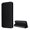  Samsung Galaxy Xcover 7 SM-G556B, Oldalra nyíló tok, bőrhatású, stand, Teljes 3D rombusz minta, prémium, fekete