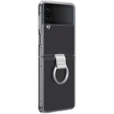Samsung Galaxy Z Flip4 SM-F721B, Műanyag hátlap védőtok, telefongyűrű, átlátszó, gyári tok és táska