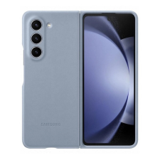 Samsung Galaxy Z Fold5 SM-F946B, Műanyag hátlap védőtok, ökobőr hátlap, kék, gyári tok és táska