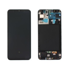 Samsung GH82-19713A Gyári Samsung Galaxy A50 OLED kijelző érintővel fekete kerettel előlap mobiltelefon, tablet alkatrész