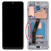 Samsung GH82-31433B Samsung Galaxy S20 5G (keskenyebb akkus verzió) OEM fehér (ezüst) OLED kijelző érintővel kerettel előlap