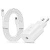 Samsung gyári hálózati töltő adapter USB-C bemenettel + USB-C-USB-C 1,8m kábel 25W eco csomagolás (EP-TA800EWE + EP-DA767JWE) (EP-TA800EWE + EP-DA767JWE)