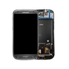 Samsung i9305 Galaxy S3 LTE szürke gyári LCD kijelző érintővel és kerettel mobiltelefon, tablet alkatrész