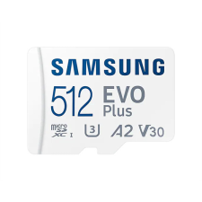 Samsung MicroSD kártya - 512GB MB-MC512KA/EU (EVO PLUS, MicroSDXC, UHS-I, R130, adapter, 512GB) memóriakártya