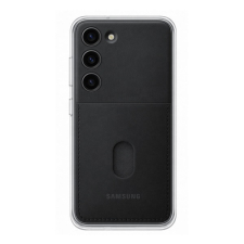 Samsung műanyag telefonvédő (ütésállóság, cserélhető átlátszó + kártyazseb hátlap) FEKETE tok és táska