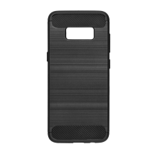 Samsung Samsung G955 Galaxy S8 Plus - Forcell Carbon Fiber fekete szilikon tok tok és táska
