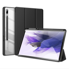 Samsung Samsung Galaxy Tab S7 Plus 12.4 / Tab S7 FE 12.4 / Tab S8 Plus 12.4, mappa tok, Trifold, légpárnás sarok, közepesen ütésálló, S-Pen tartóval, átlátszó hátlap, Dux Ducis Toby, fekete tablet tok