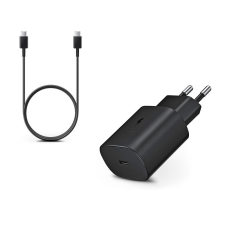 Samsung Samsung gyári USB hálózati töltő adapter+USB Type-C adatkábel - 5V/3A - EP-TA800+EP-DA705 PD.3.0 Super Fast Charging black (ECO csomaglás) kábel és adapter