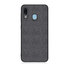 Samsung Szilikon telefonvédő (textil hátlap) FEKETE [Samsung Galaxy A30 (SM-A305F)] tok és táska