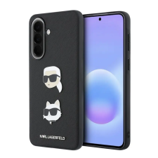 Samsung Telefontok Samsung Galaxy A57 5G - Karl Lagerfeld - Metal Karl & Choupette - hátlap tok, fekete tok és táska