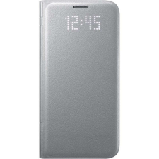 Samsung tok Galaxy S7 (G930), műanyag flip tok LED View tok ezüst tok és táska