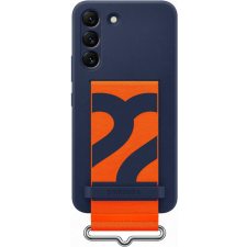 Samsung Védőtok Galaxy S22 (S901), Szilikon borítás pánttal, tengerészkék színű tok és táska