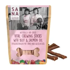 Sana Sana fogtisztító rágórúd marha vadlazac olaj 150g jutalomfalat kutyáknak
