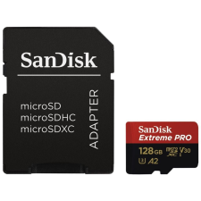 Sandisk 128GB microSDXC Extreme Pro Class 10 UHS-I A2 C10 V30 + adapterrel memóriakártya