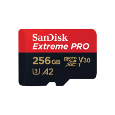 Sandisk 214505, MICROSD EXTREME PRO KÁRTYA 256GB, 200/140 MB/s, A2 C10 V30 UHS-I U3 memóriakártya