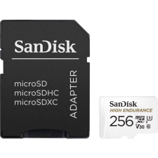 Sandisk 256GB Micro SDXC memória kártya Sandisk High Endurance CL10 U3 V30 + adapter  (SDSQQNR-256G-GN6IA / 183568) memóriakártya