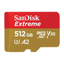Sandisk 512GB Sandisk Extreme microSDXC CL10 U3 V30 A2 + adapter (SDSQXAV-512G-GN6MA / 121589) memóriakártya