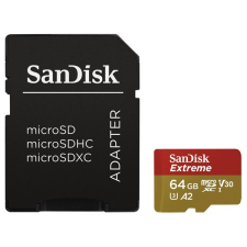 Sandisk 64GB microSDXC Class 10 U3 V30 A2 Extreme + adapterrel memóriakártya