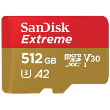 Sandisk Extreme 512GB microSDXC UHS-I Memóriakártya + Adapter memóriakártya