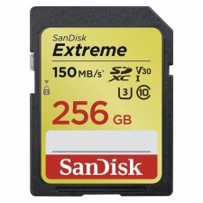 Sandisk Memóriakártya 183526, SDXC EXTREME KÁRTYA 256GB, 150MB/s V30 UHS-I U3 memóriakártya