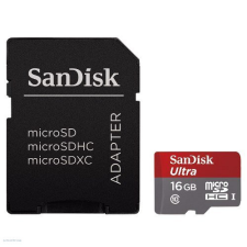 Sandisk Memóriakártya SanDisk Micro SDHC Ultra 16GB + adapter Class10, A1+Android APP memóriakártya