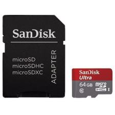 Sandisk Memóriakártya SanDisk Micro SDXC Ultra 64GB + adapter Class10, A1+Android APP memóriakártya