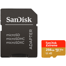 Sandisk MicroSD Extreme kártya 256 GB, 190MB/s C10, V30, Uhs-I, U3, A2 (212587) memóriakártya