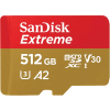 Sandisk MicroSD Extreme kártya 512 GB, 190/130 MB/s, A2, C10, V30, UHS-I, U3, SDSQXAV-512G-GN6MA (121589)