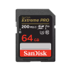Sandisk SD kártya - 64GB SDXC Extreme Pro (200/90 MB/s Class 10 UHS-I, A1 V30)