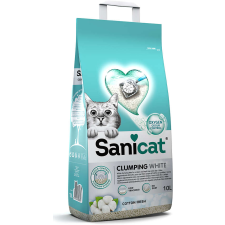 Sanicat Clumping White Cotton Fresh csomósodó, fehér macskaalom (Cotton Fresh illattal) 10 l macskaalom