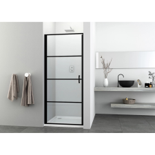 Sanotechnik Elite Black nyílóajtó 78-80 cm x 195 cm fekete kád, zuhanykabin