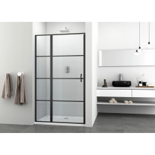 Sanotechnik Elite Black osztott nyílóajtó 98-100 cm x 195 cm fekete kád, zuhanykabin
