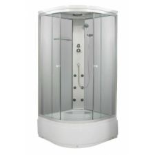 Sanotechnik Sanotechnik JAVA komplett hidromasszázs zuhanykabin íves fehér 90x90x215 cm PC55 kád, zuhanykabin