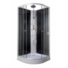 Sanotechnik Sanotechnik MARS komplett hidromasszázs zuhanykabin fekete íves 90x90x225 cm PS04 kád, zuhanykabin