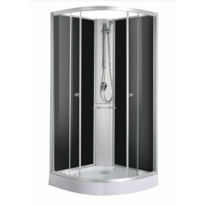 Sanotechnik Sanotechnik RIO íves fekete komplett hidromasszázs zuhanykabin 90x90x210 cm PS03B kád, zuhanykabin