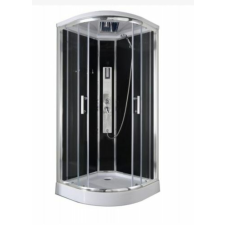 Sanotechnik Sanotechnik TREND1 íves fekete hidromasszázs zuhanykabin 90x90x210 cm CL70 kád, zuhanykabin