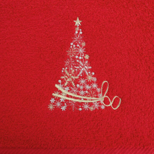  Santa11 karácsonyi hangulatú törölköző Piros 50x90 cm lakástextília