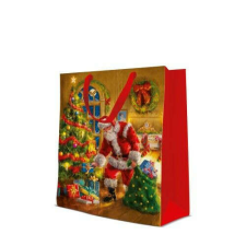 Santa is here papír ajándéktáska large 26,5x33,5x13cm ajándéktasak