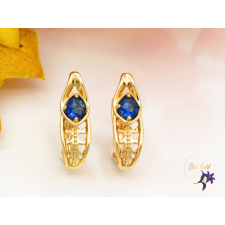  Santel-kék antiallergén köves fülbevaló-18k fülbevaló