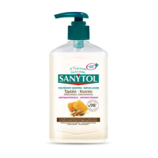 SANYTOL Antibakteriális folyékony szappan, 250 ml, SANYTOL "Tápláló", mandulatej tisztító- és takarítószer, higiénia