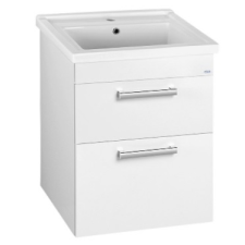  Sapho AQUALINE POLY mosdótartó szekrény, 2 fiókos, 56x74,6x46,5cm, fehér (PL060) fürdőszoba bútor