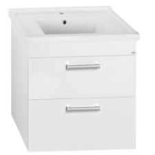  Sapho AQUALINE POLY mosdótartó szekrény, 2 fiókos, 76x66,6x46,5cm, fehér (PL080) fürdőszoba bútor
